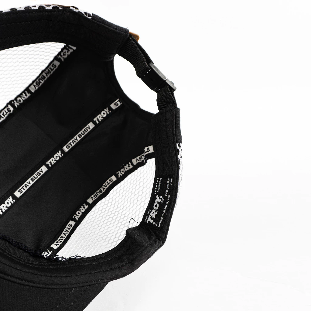 [Free Box] Troy Company Active Cap Cycling Cap Black White Starco - Topi Outdoor Topi Lari Topi Sepeda Hitam Putih ACD 3470