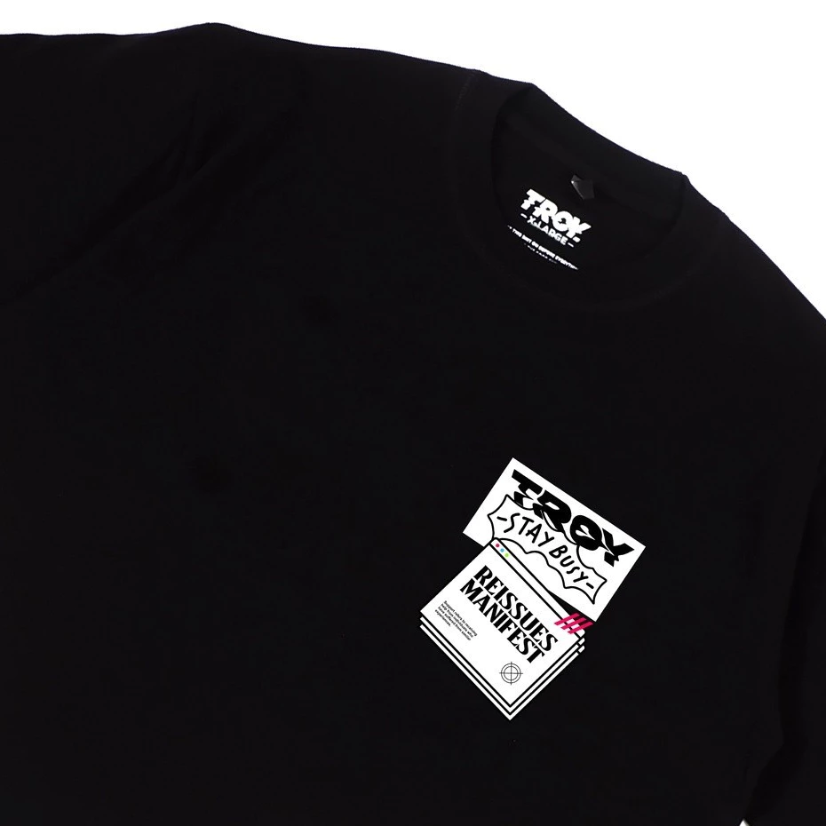 Troy Company Double Sleeve Longsleeve White Navy Undo Transform - Kaos Lengan Panjang Kaos Putih DSD 3511