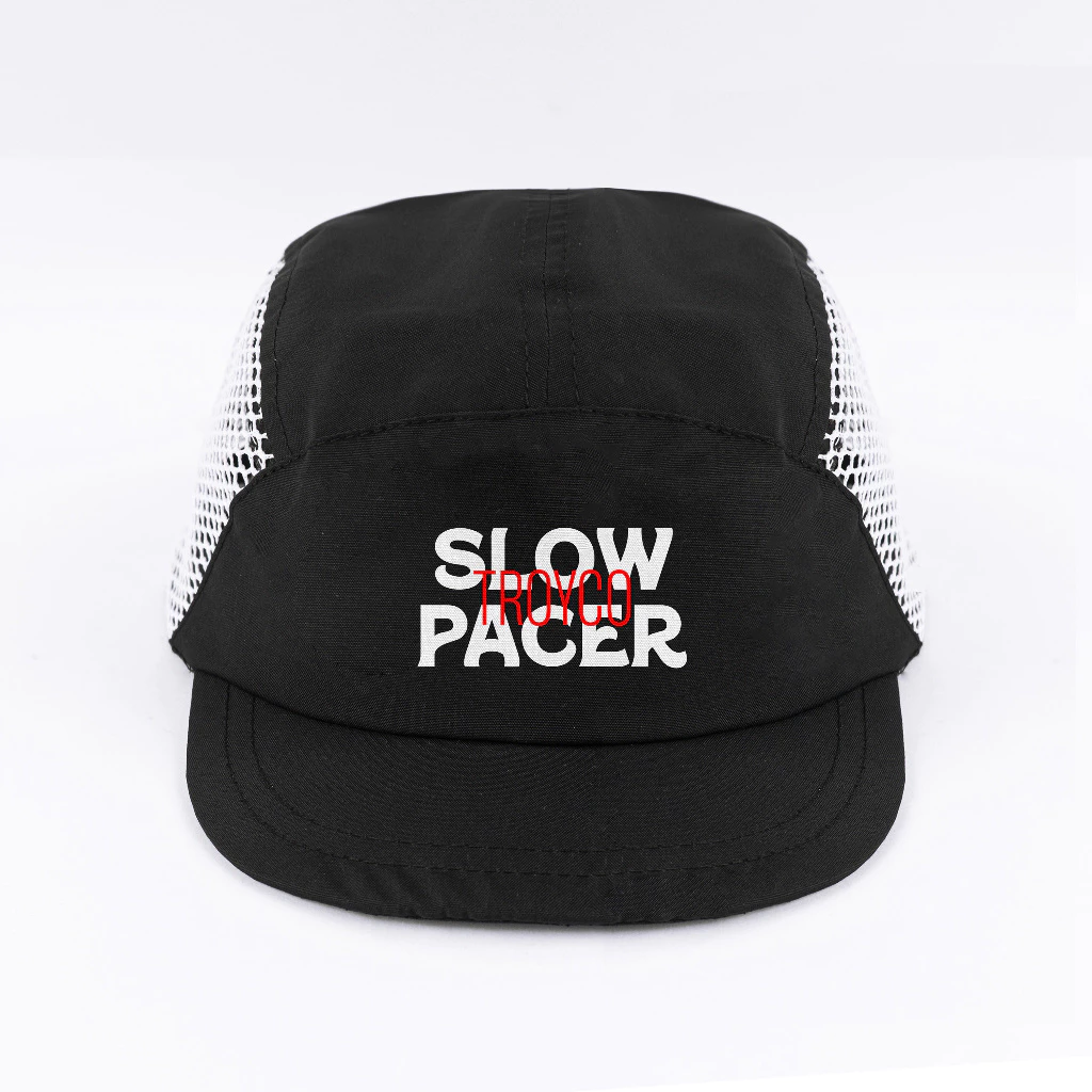 [Free Box] Troy Company Active Cap Cycling Cap Black White Slow Pacer - Topi Outdoor Topi Lari Topi Sepeda Hitam Putih ACD 3471